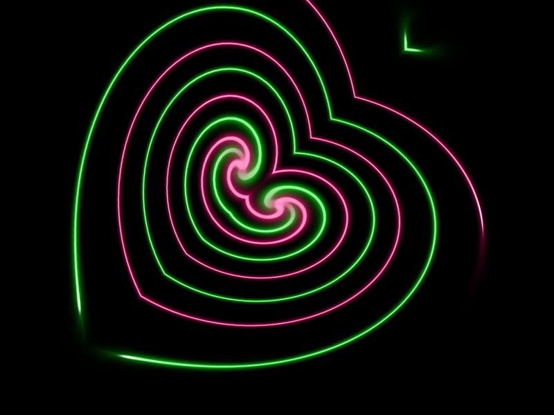 Neon Green Hearts